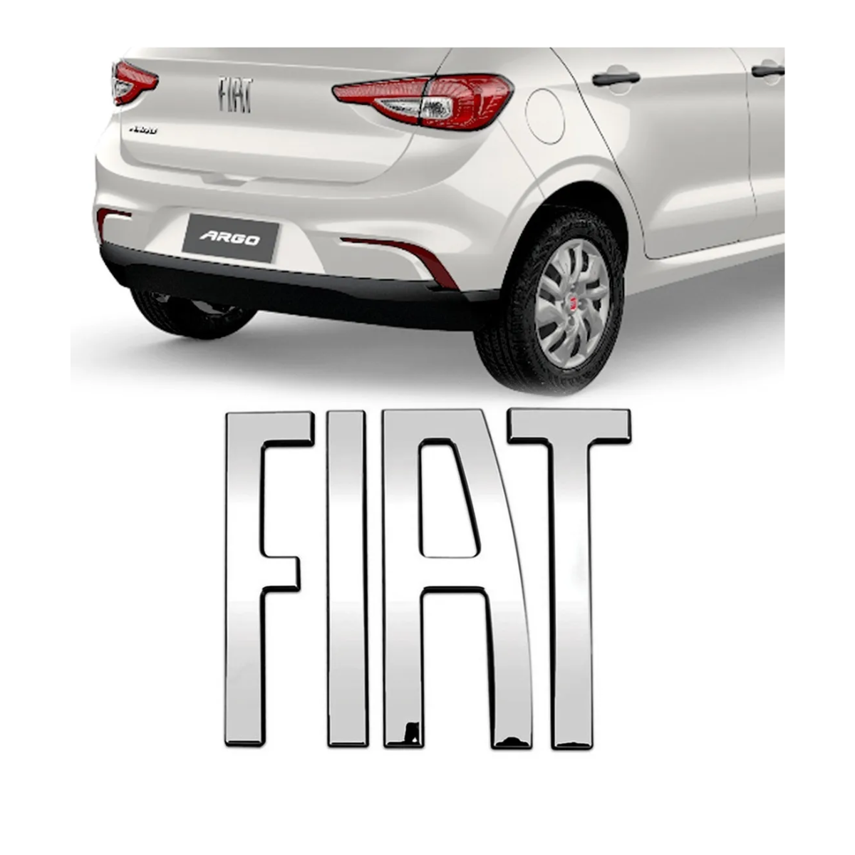 Embrema Tampa Tras. Fiat Argo/mobi 16/ - 1002373160 - Swiss Auto Peças ...