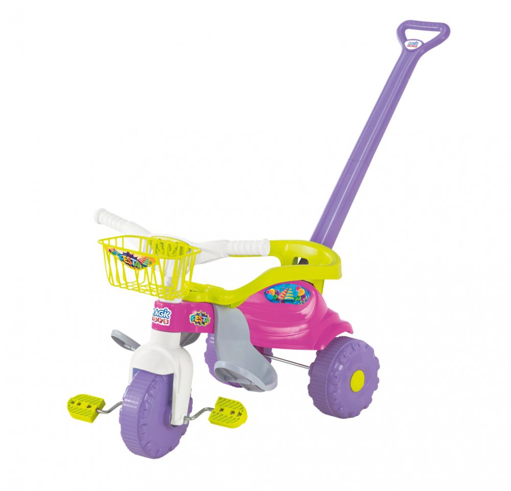 Triciclo Infantil Calesita Velocita - 2 em 1 - Pedal e Passeio com Aro -  Rosa L