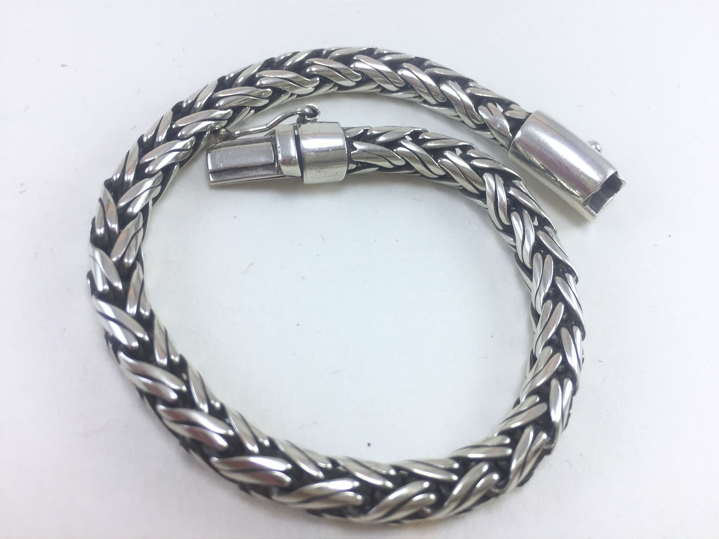 pulseira de prata bali masculina trançada - Prata Benta - Joias de prata