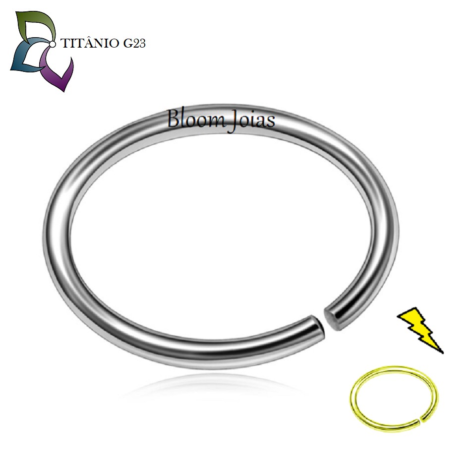 Piercing Titânio Nariz D Ring Fininho 0.8mm