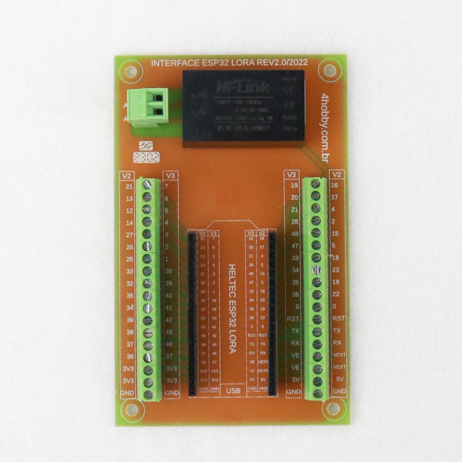 MODULO INTERFACE COM ESP32 LORA HELTEC COM BORNES - 4hobby Indústria e ...