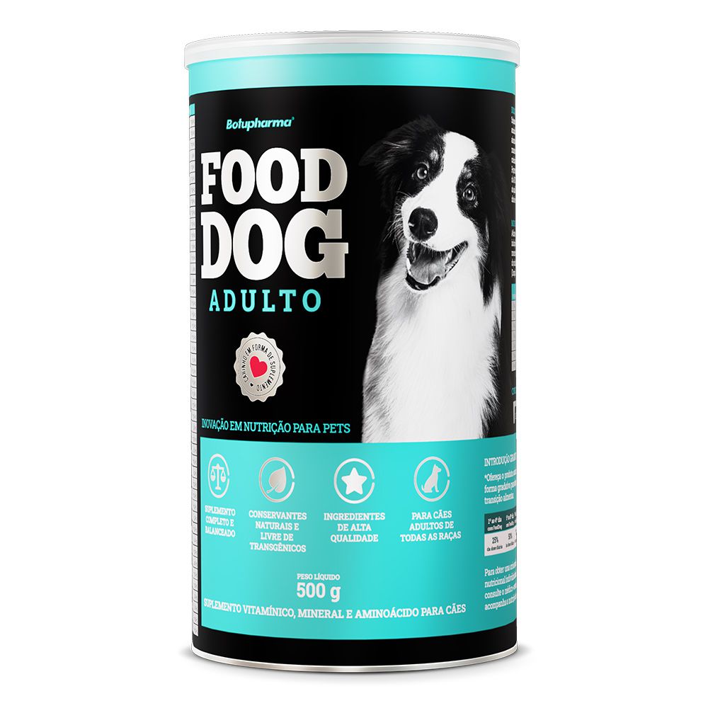 Food Dog Adulto Manutenção Suplemento Cães 500g - Petshop Online com  Produtos Naturais para Cães e Gatos