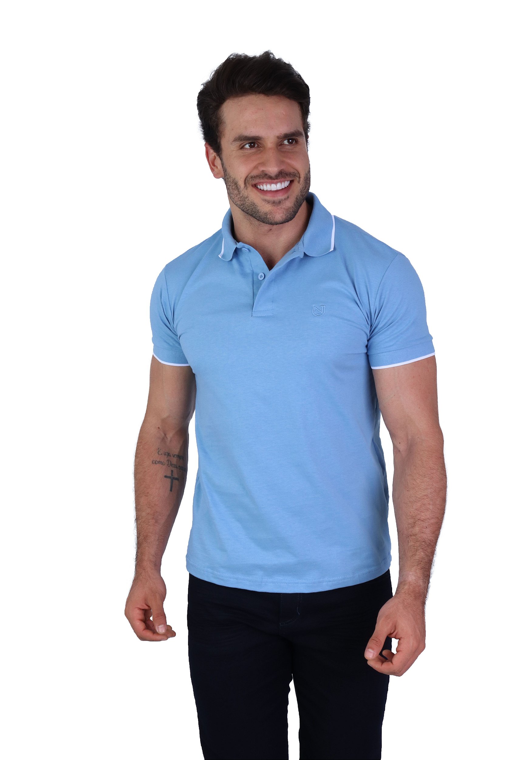 Camisa Masculina - Polo Premium - Azul Bebê - DAZE MODAS