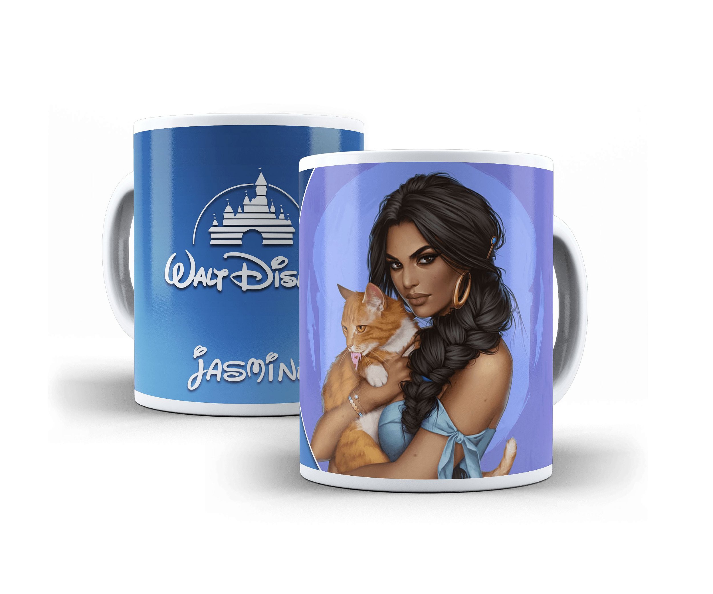 Caneca de Porcelana Personalizável c/ Nome Princesa Jasmine - 1