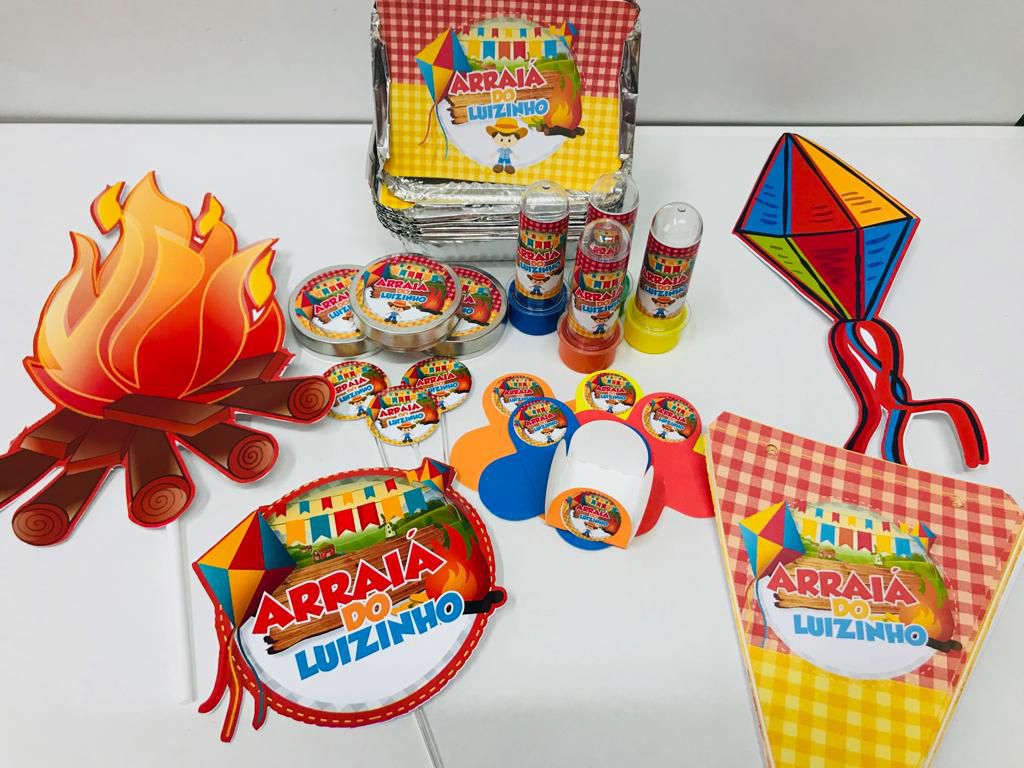 Kit Festa Infantil De Anivers Rio E Lembrancinhas Personalizadas Com Nome E Idade Festa Junina