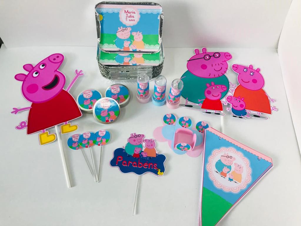 Peppa Pig: decoração de festa infantil, convites, bolo e lembrancinhas