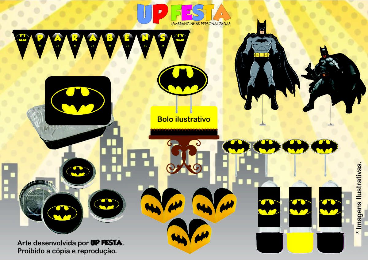 Kit Festa Lembrancinha Batman 10 Pessoas -90 Pcs - UP FESTA Lembrancinhas  para festas infantis personalizadas