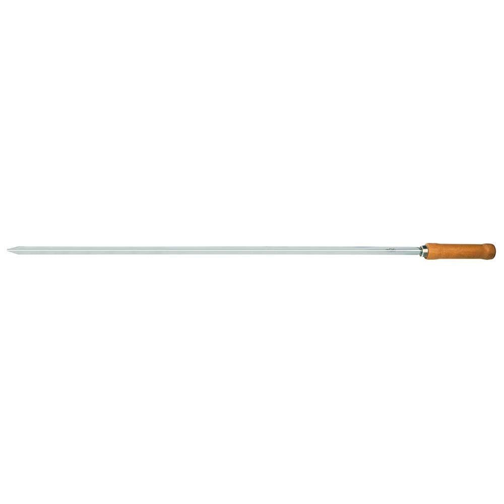 Espeto Simples 85cm Mor Churrasco Aço Cromado Cabo Madeira 