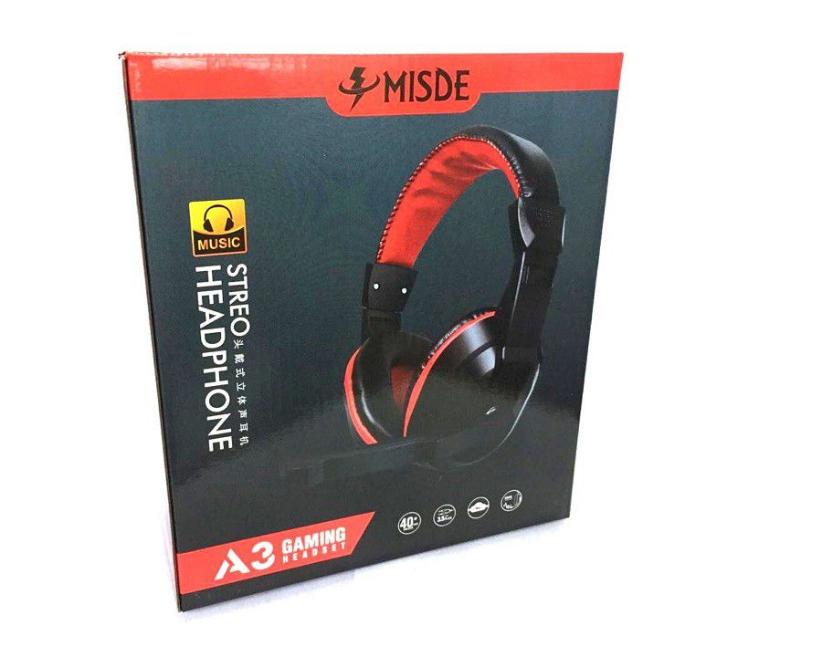 HEADSET MISDE GAMER A3 P2 PRETO/VERMELHO - Impressoras, Cartuchos ...