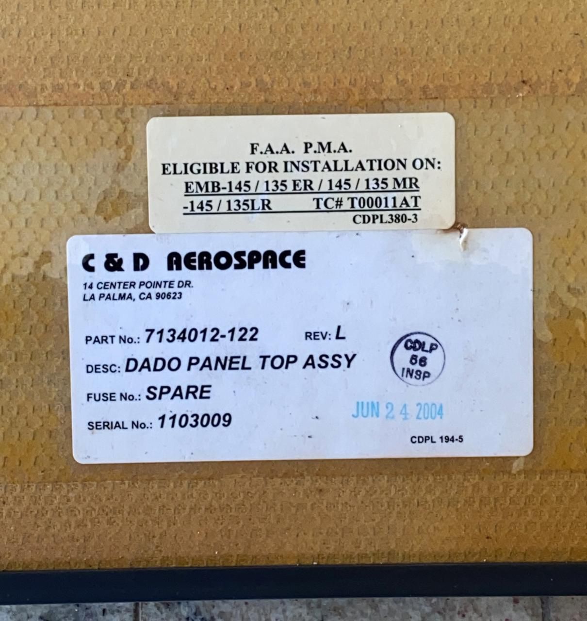 PANEL DADO ASSY - 7134012-122 - Fibraer