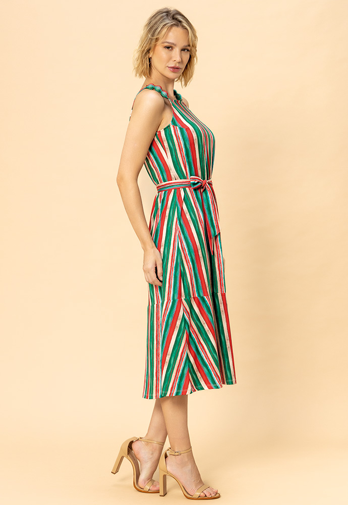 Vestido Encanto Midi Ala Artesanal - Cor do Cu: Moda Mulher