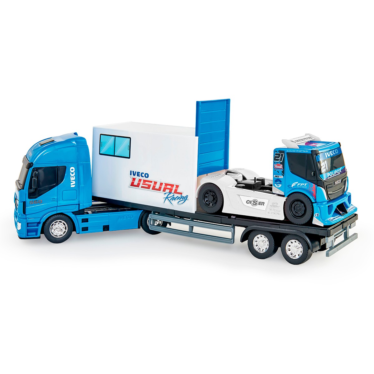 Caminhão Brinquedo Infantil Miniatura Iveco Tector Dropside