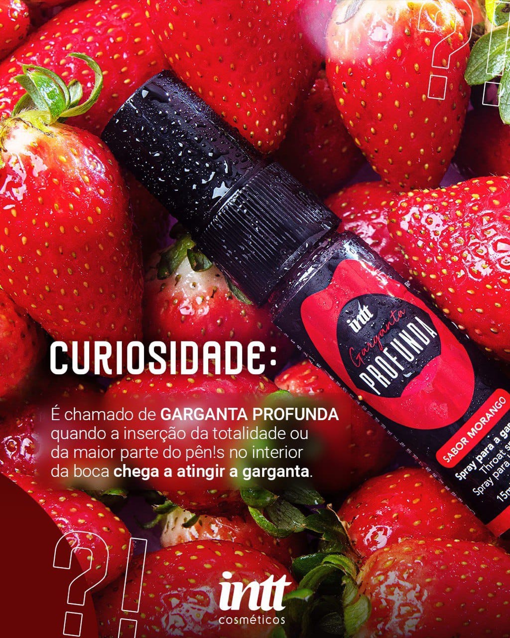 Spray Para A Garganta Profunda Morango Ml Intt Ningu M Vai Saber Sex Shop