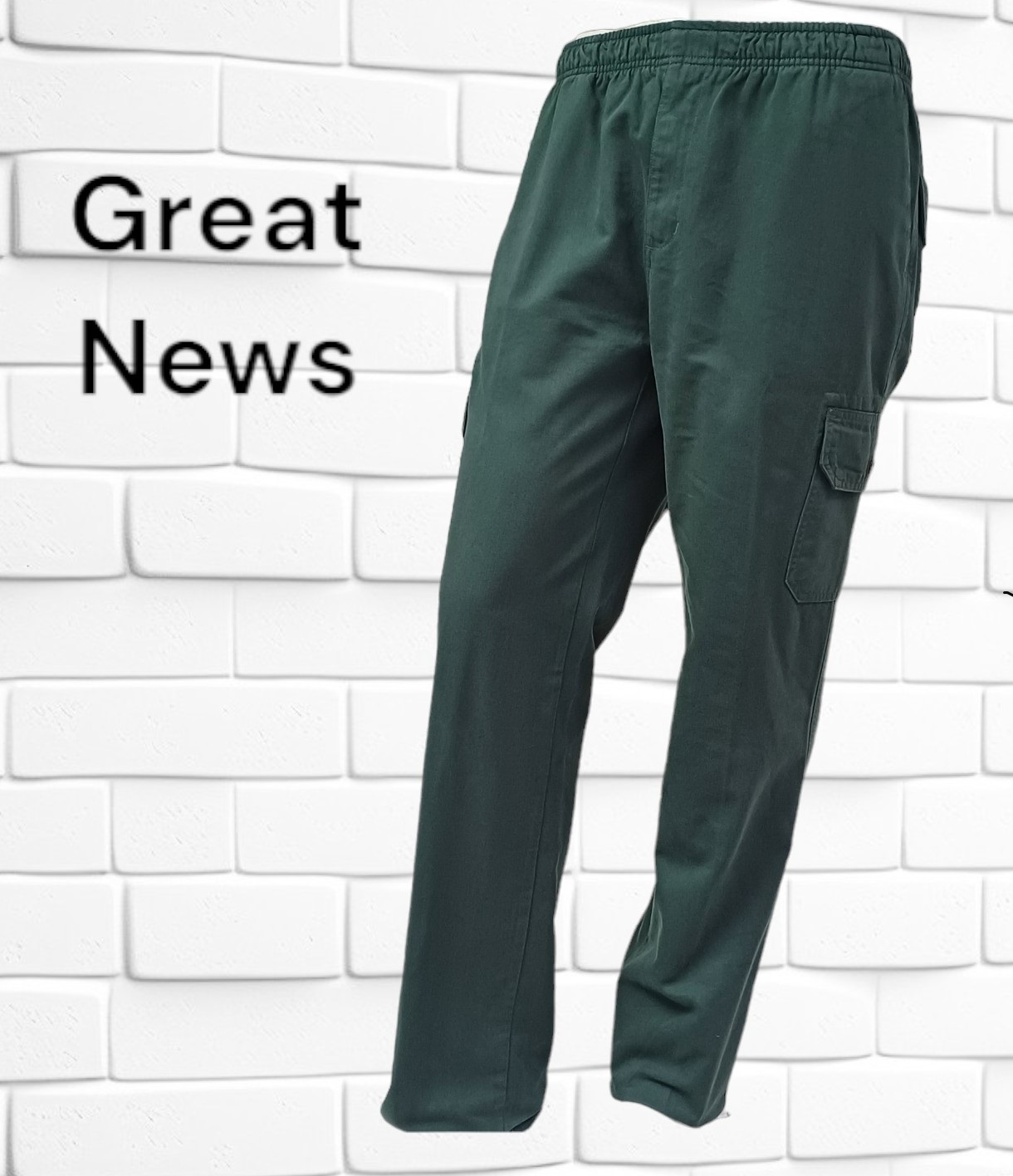 Calça de Elástico Great News - Com Zipper e Bolso lateral