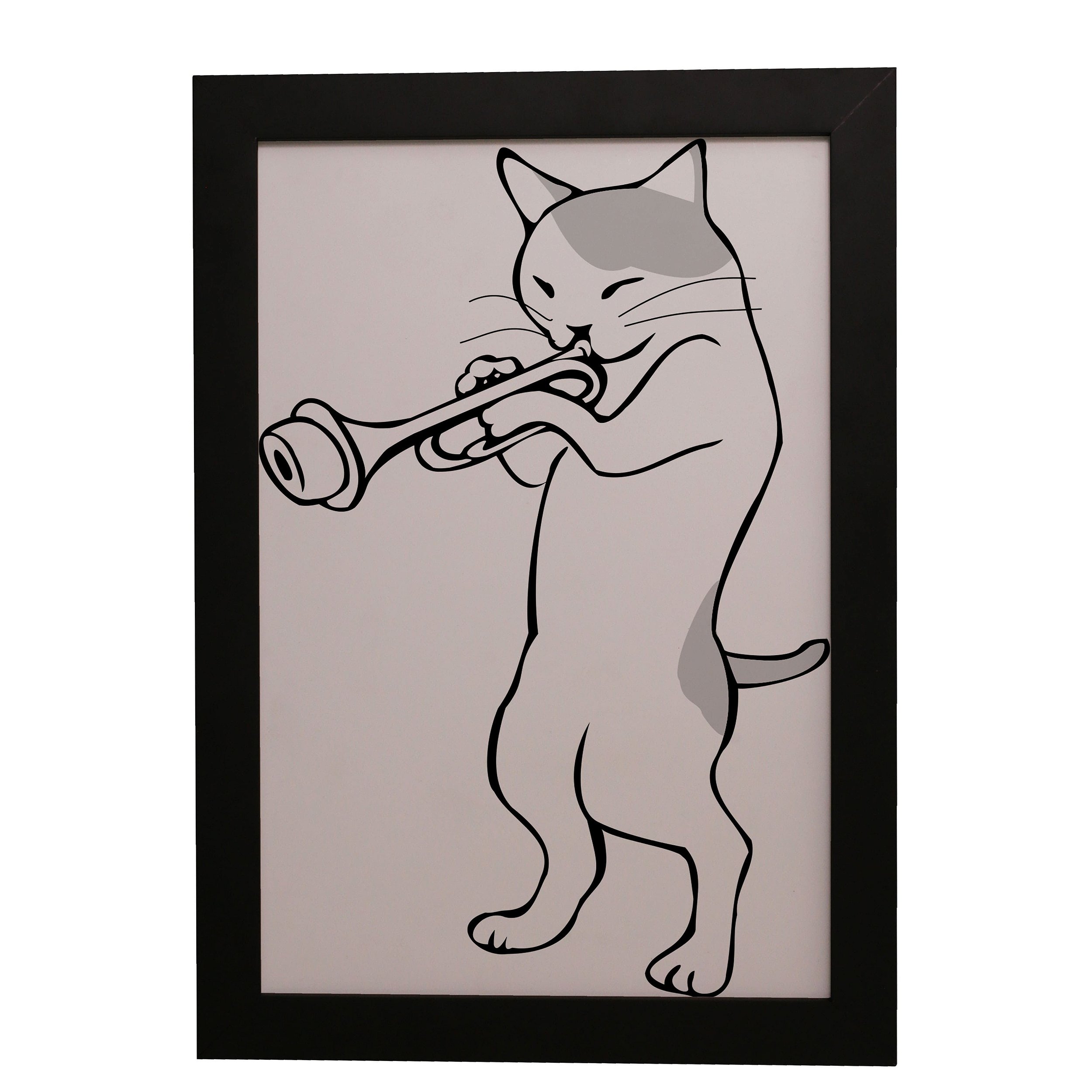 Quadro Decorativo infantil Gato de desenho animado com nome perso