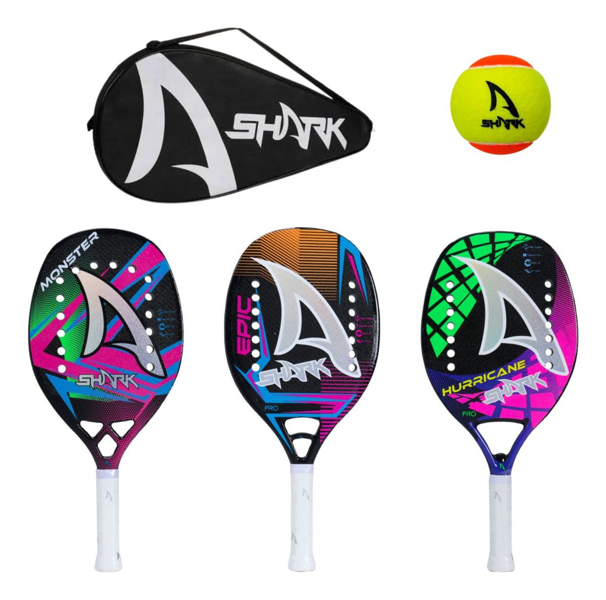 Kit Raquete Beach Tennis Shark Profissional Carbono + Bola - Tênis de Mesa  Store - Loja de Produtos para Tênis de Mesa e Ping Pong