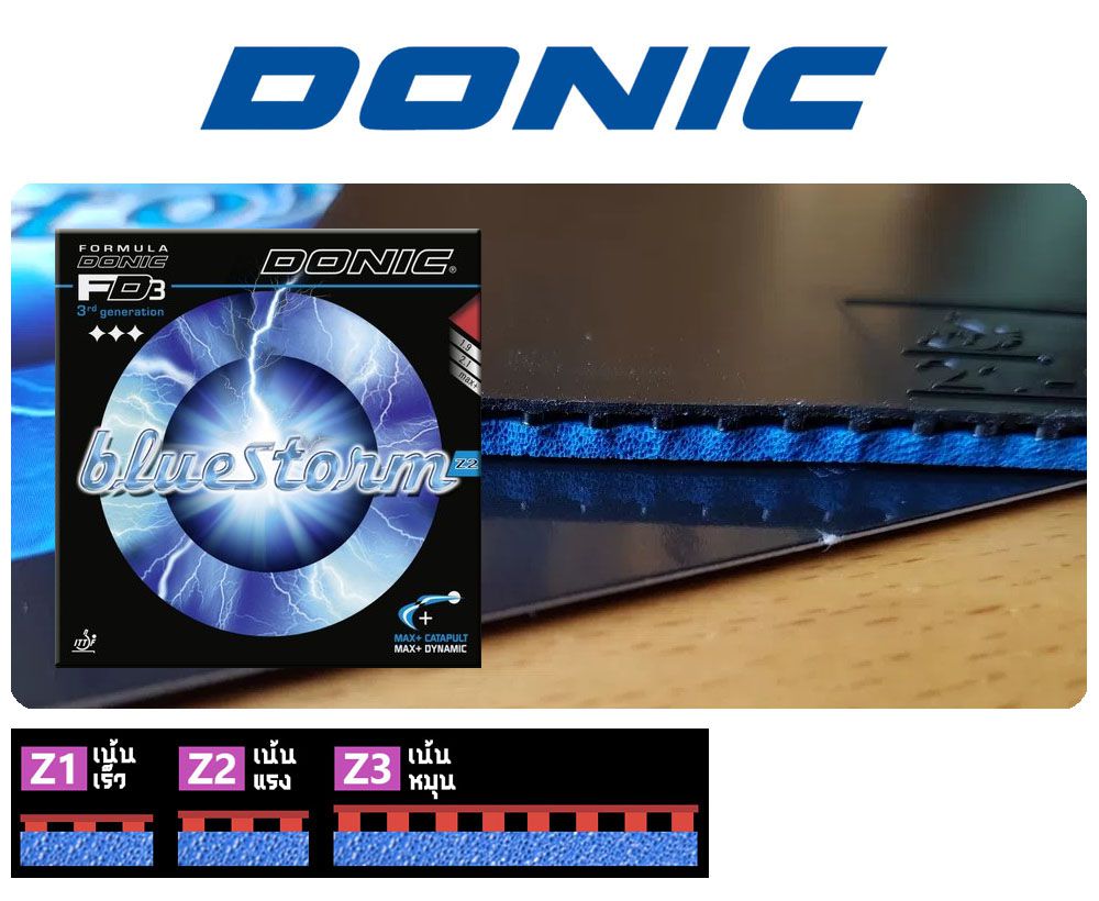 DONIC Belag Bluestorm Z2 Farbe 2,1 Mm, Blau, Größe 2,1 Mm, Blau