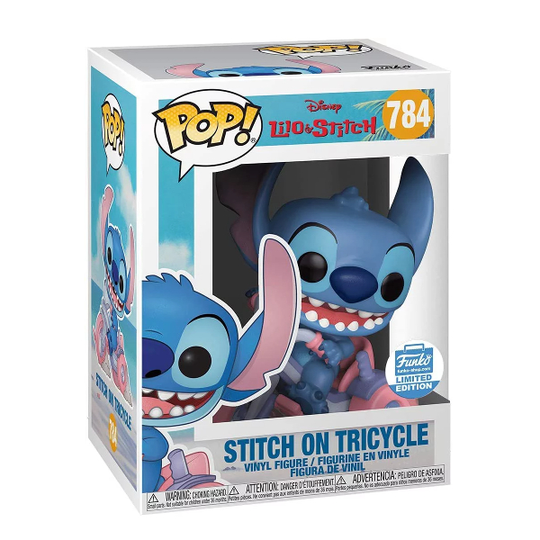 funko pop stitch on tricycle