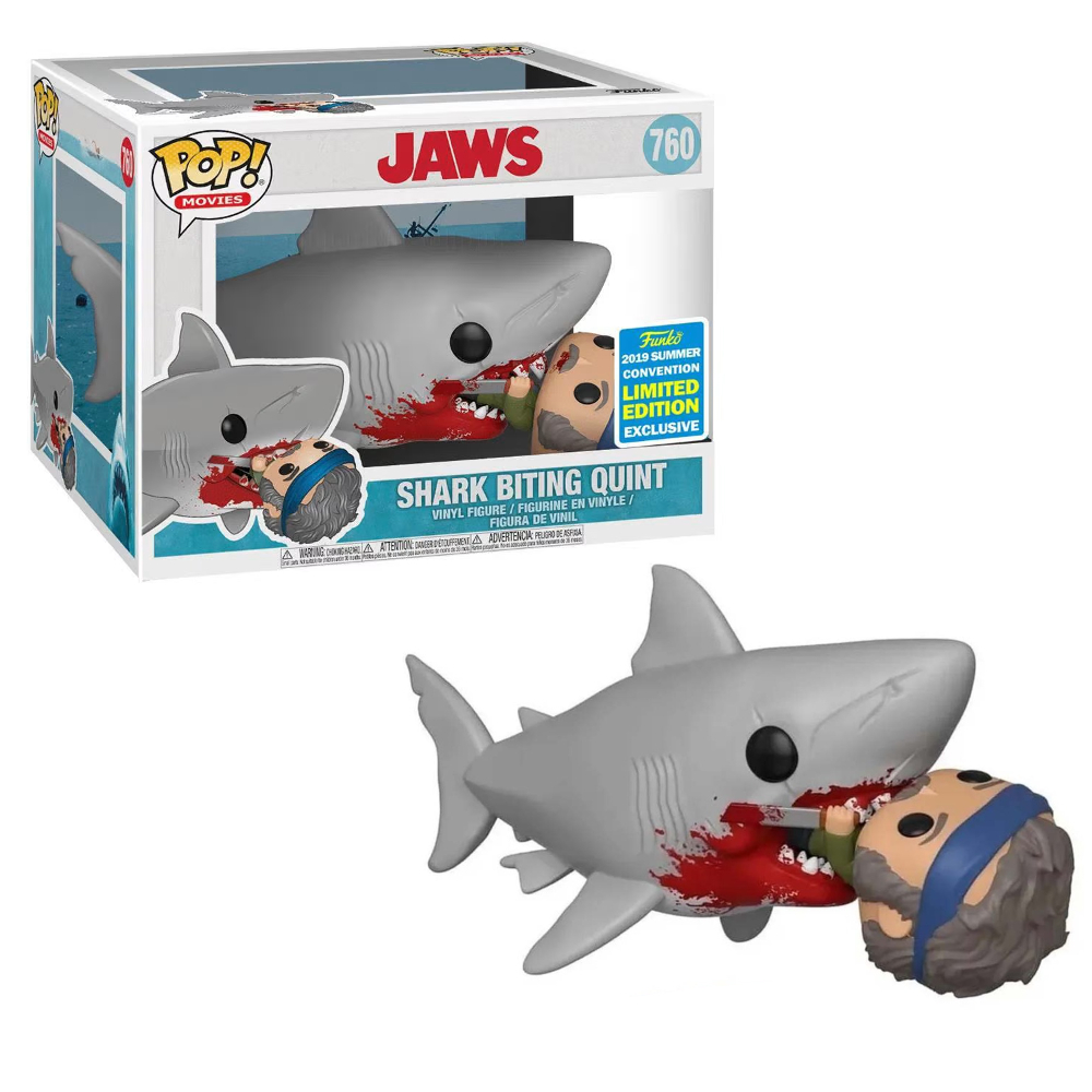 Funko Pop Filme Jaws Tubarao Shark Biting Quint 760 Exclusivo Original
