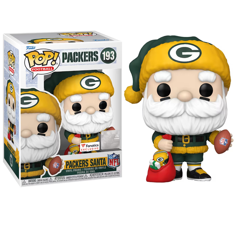Funko Pop! Football Packers Santa 193 Exclusivo Original Colecionavel