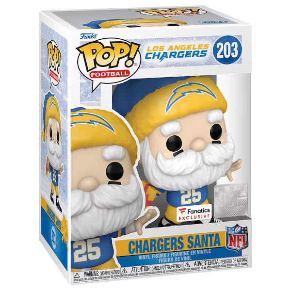 Funko Pop! Football NFL Chargers Santa 203 Exclusivo Original - Moça do ...