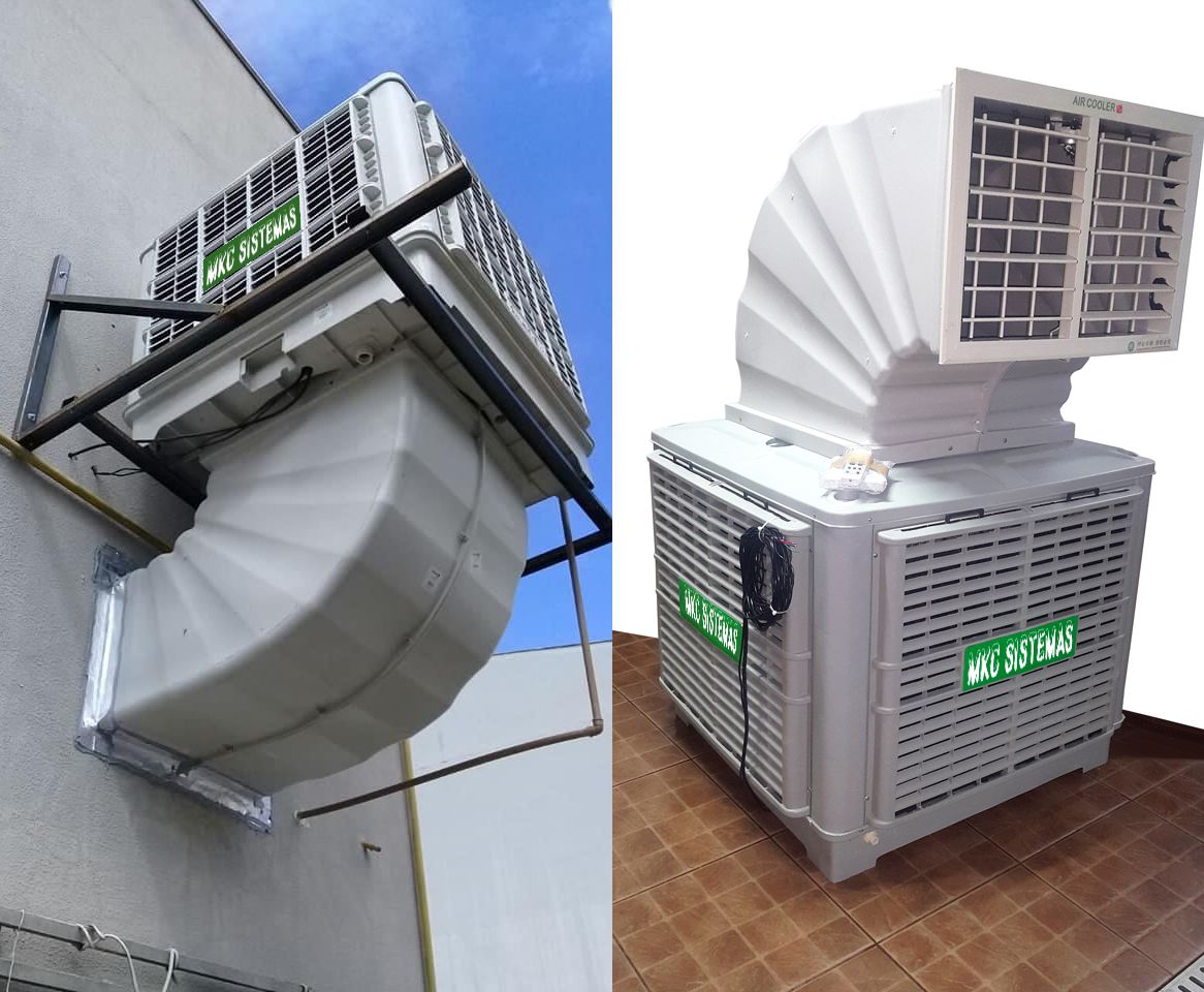 Climatizador De Ar Evaporativo Industrial + Duto e Grelha Oscilante -  Mktronics Eletrônica