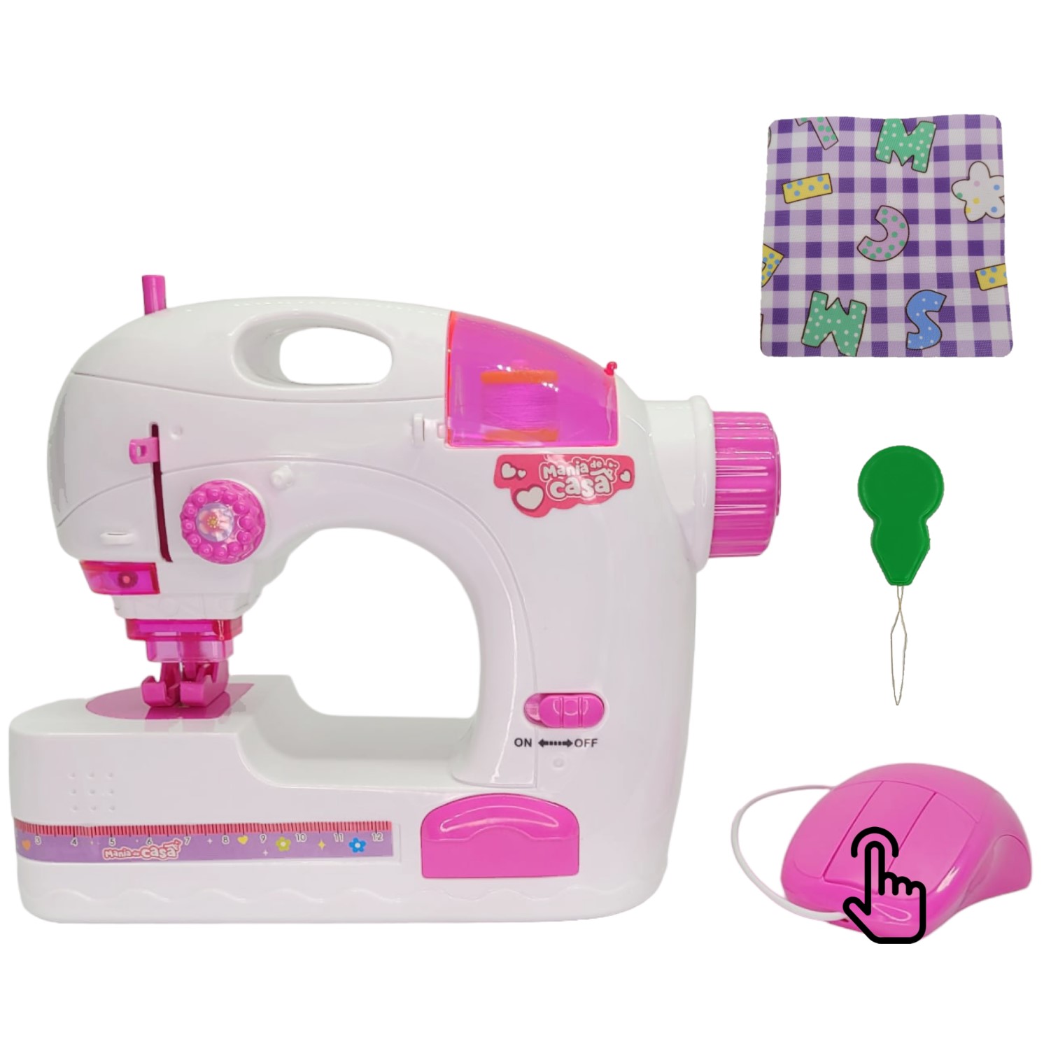 Maquina de Costura Brinquedo Infantil Costura de verdade Com Luz - Relu ...