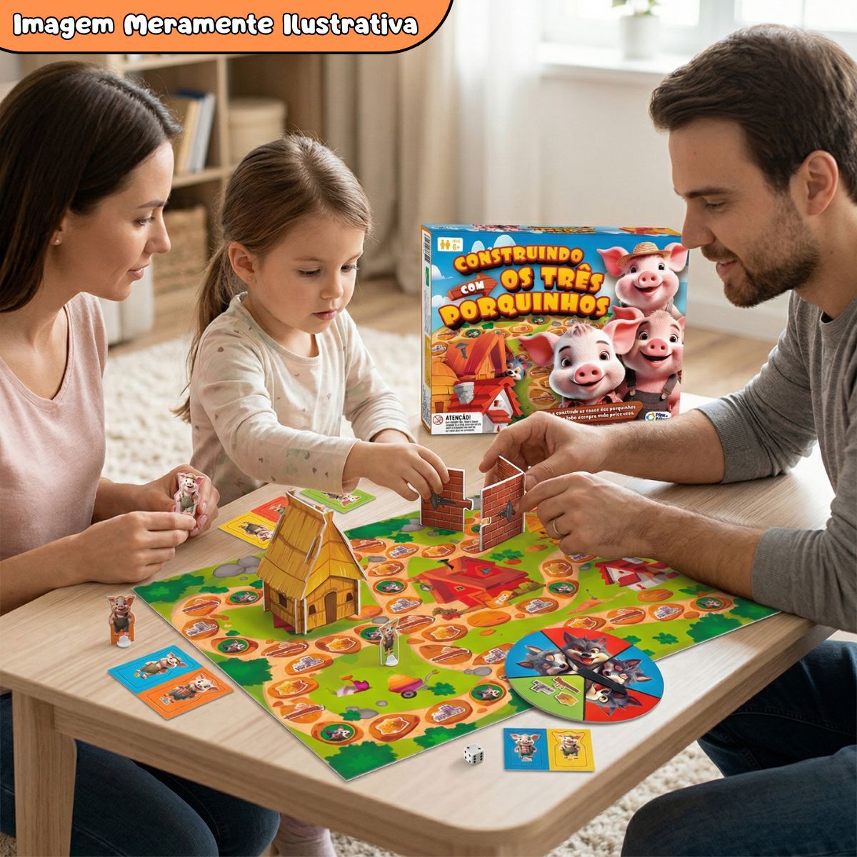 Jogo Construindo com os Três Porquinhos Educativo Divertido - Relu Magazine