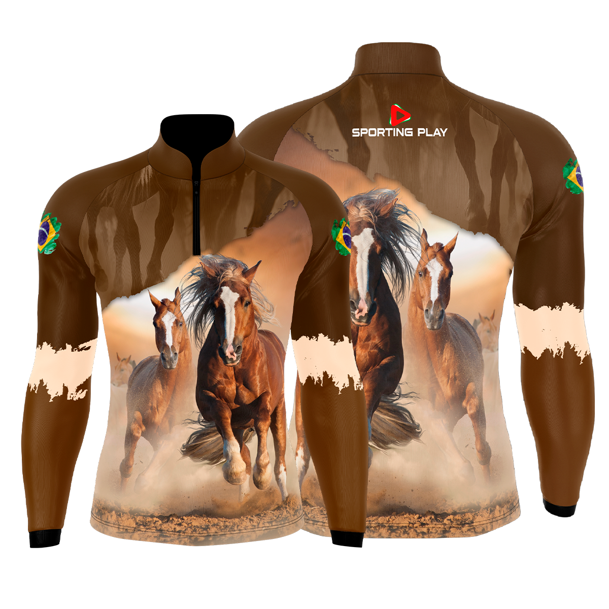 Camiseta Agro Bruto - Cavalo Castanho - Proteção UV 50+ - Play Pesca