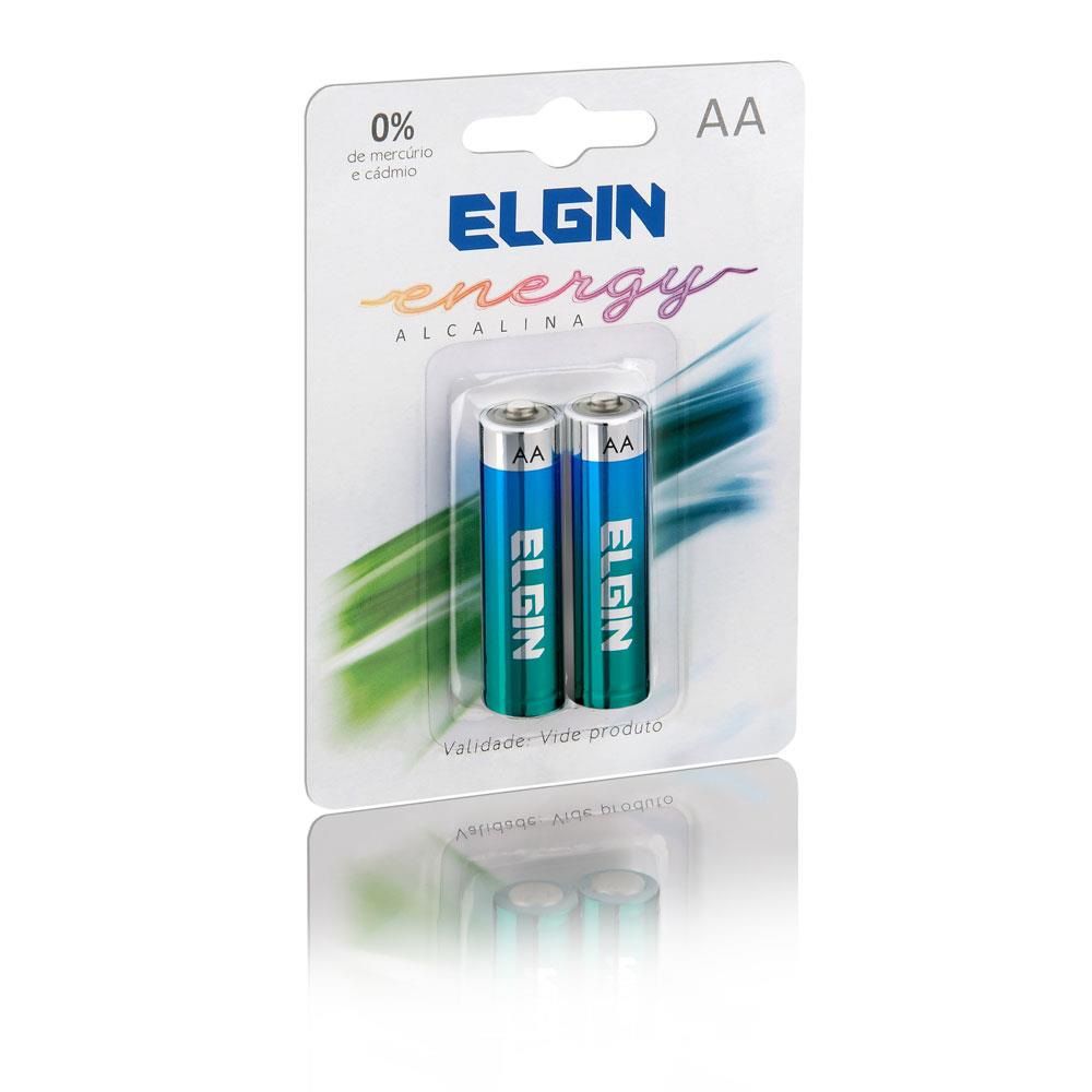 Pilha AA Alcalina Elgin com 2 unidades - Lina Materiais Elétricos