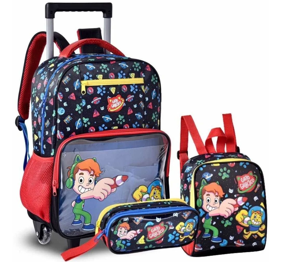 Mochila Infantil Gato Galáctico r Escolar Clio Kids