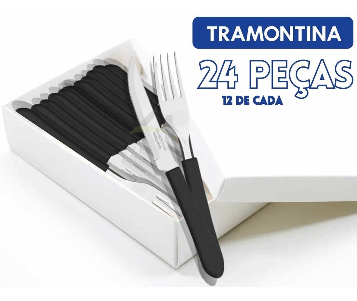 Kit Restaurante 24 Talheres Tramontina 12 Garfos + 12 Facas - ZOOM  BRINQUEDOS E PRESENTES