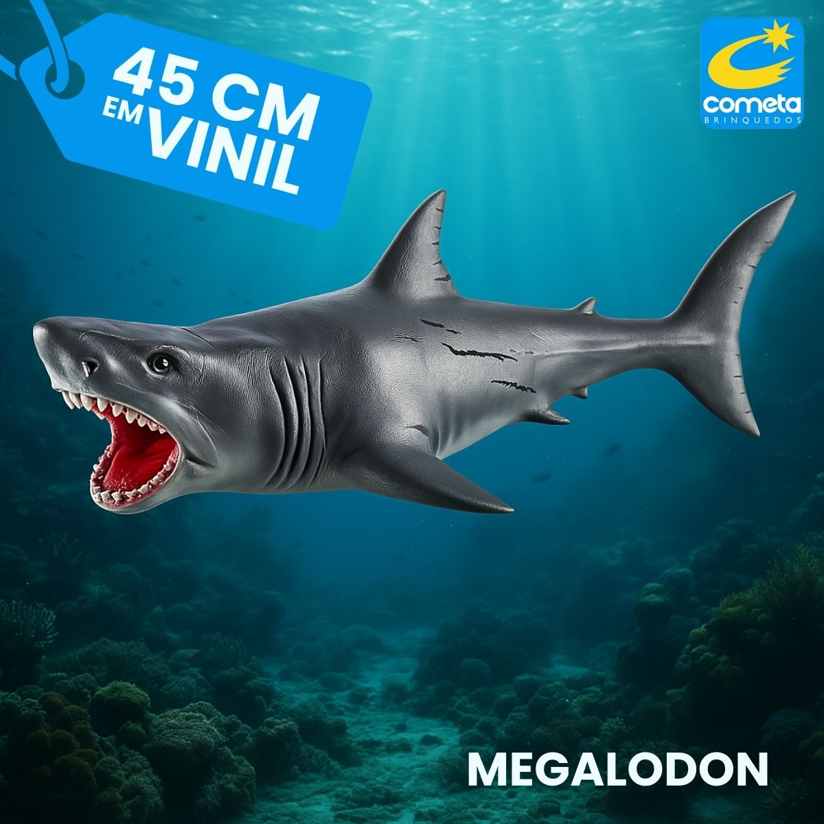 Brinquedo Tubarão Megalodon 45cm Em Vinil Coleção Realista - ZOOM ...