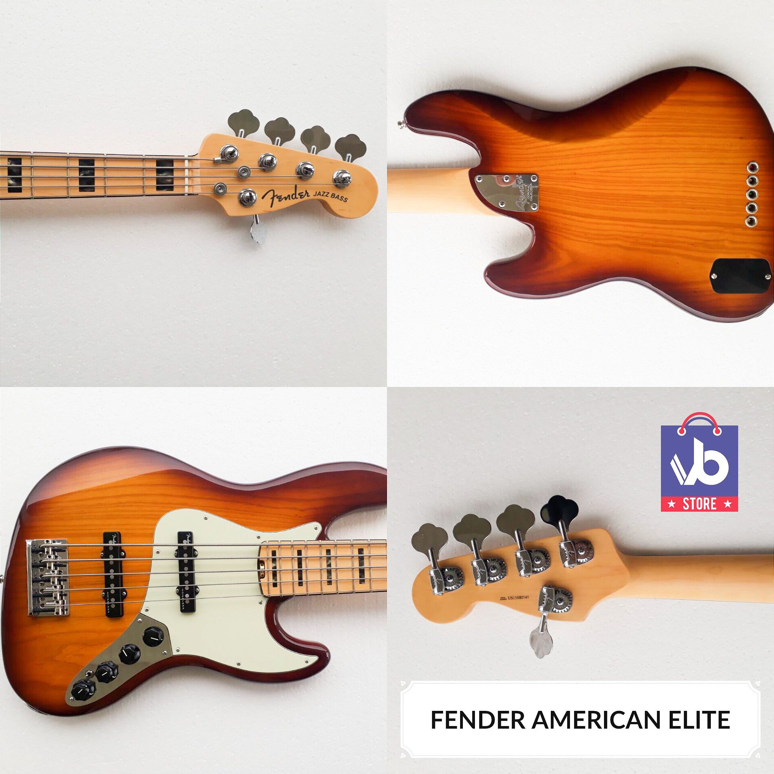 Baixo Fender American ELITE V Natural (Super Novo) - Ano 2016 - STORE VB -  A loja do ViniBass