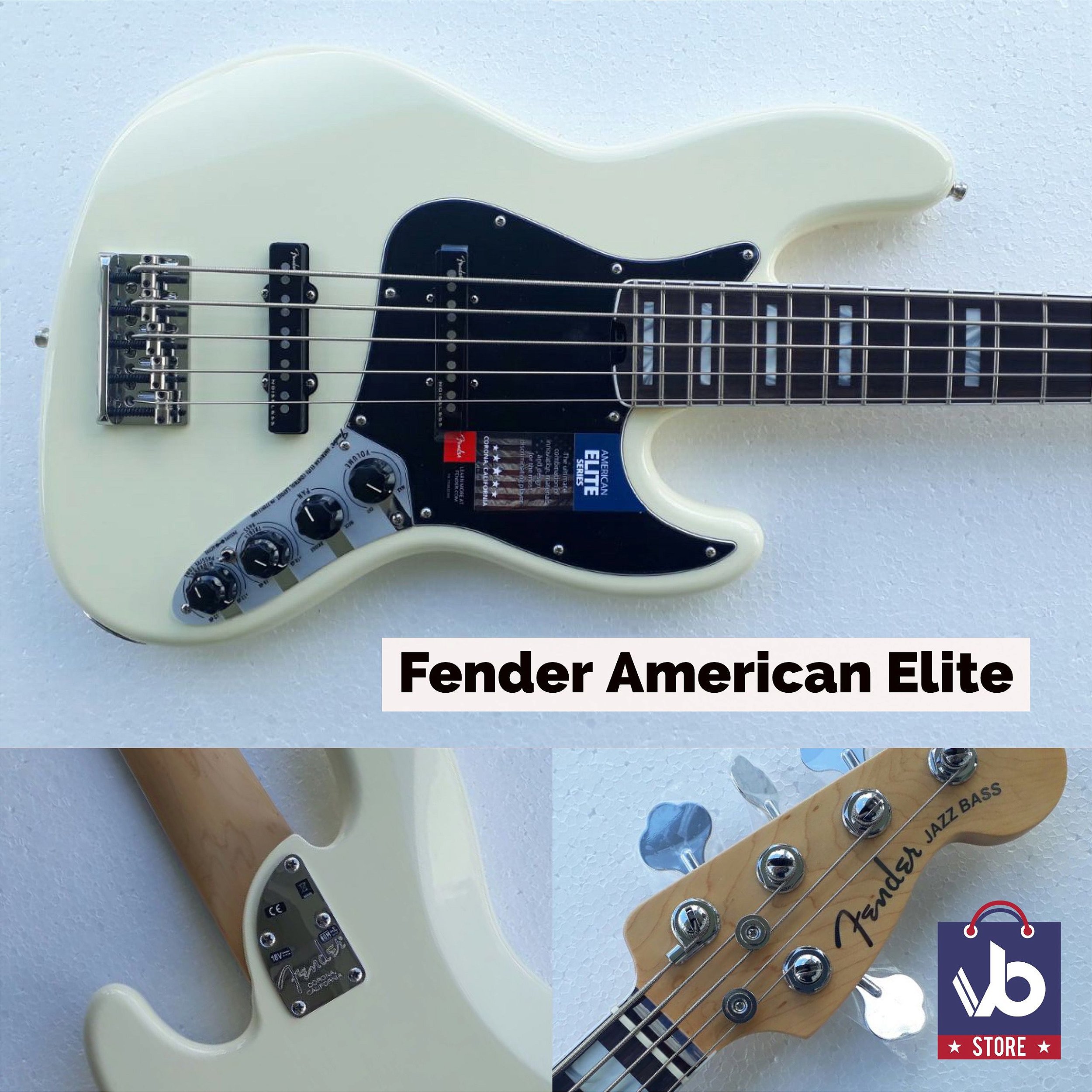 Baixo Fender American ELITE V Natural (Super Novo) - Ano 2016 - STORE VB -  A loja do ViniBass