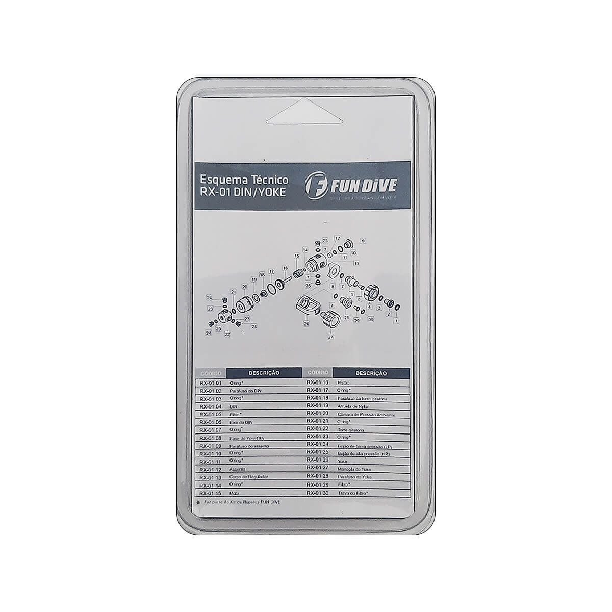 KIT de Reparo para Regulador RX01 DIN Fun Dive, Peças de Manutenção
