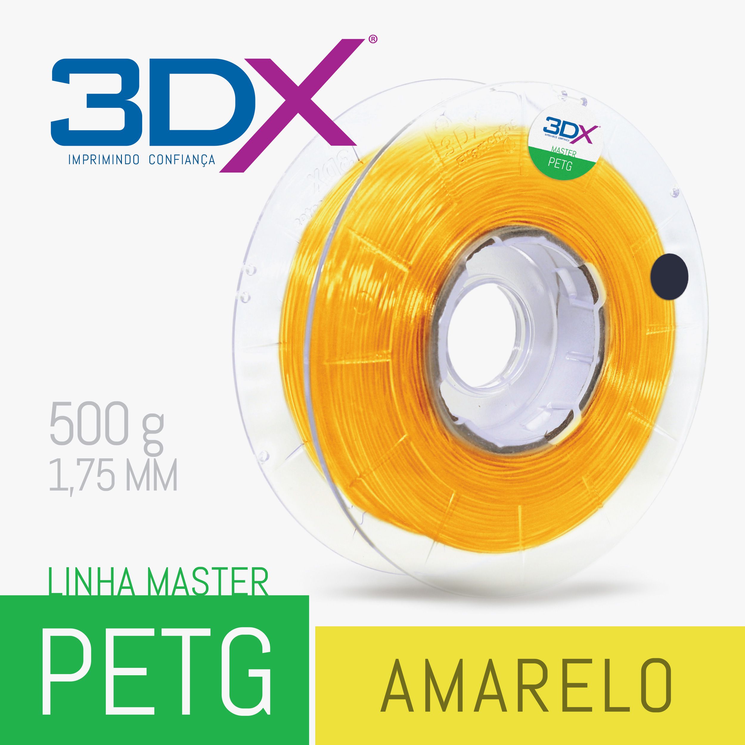 Filamento PETG Amarelo para Impressora 3D