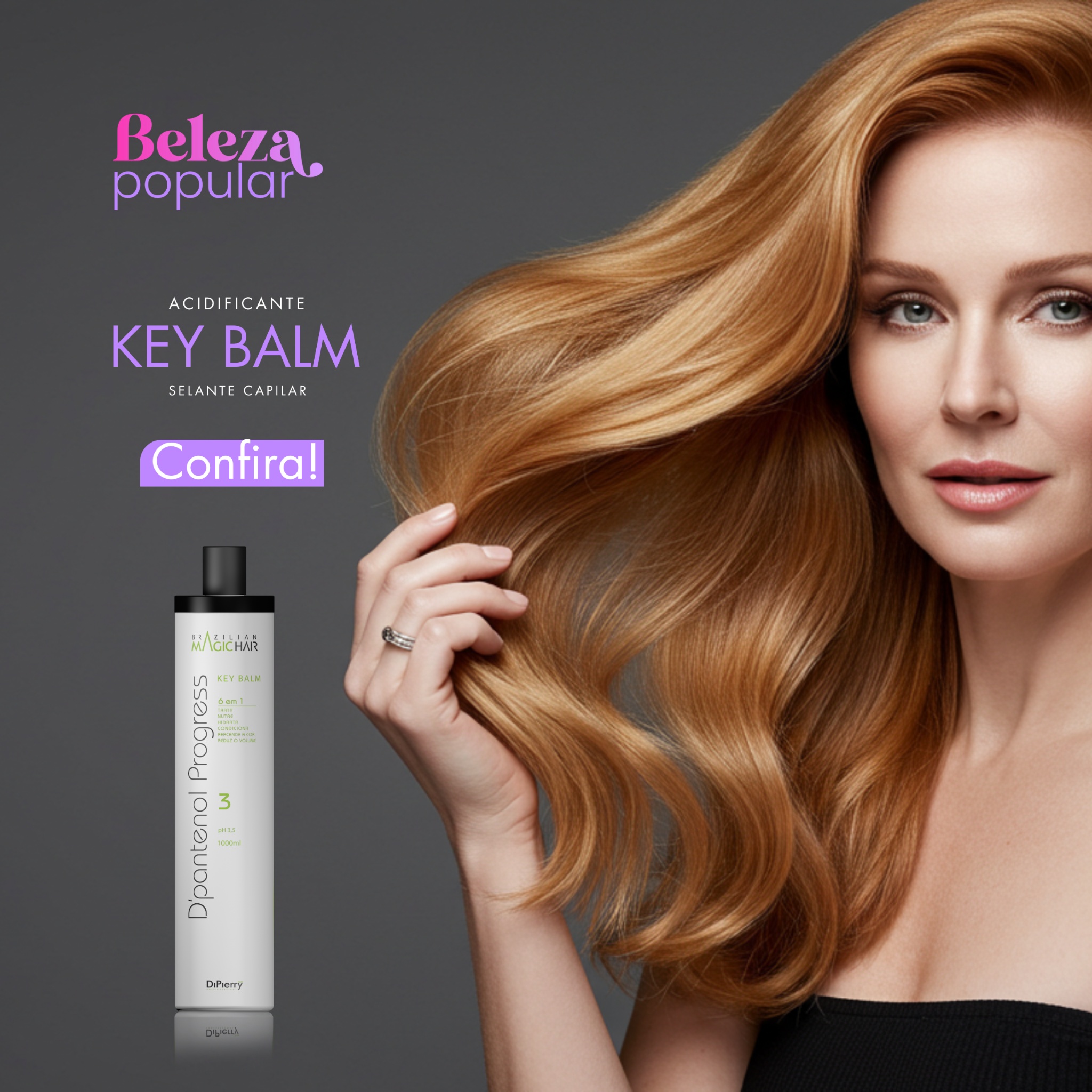 Acidificante Capilar DiPierry Key Balm 1000ml – Selagem - Beleza