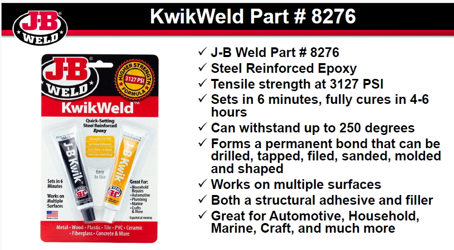 JB Weld 8276CAN KwikWeld Acier Renforcé époxy à Fixation Rapide – 56,7 G, Gris Foncé - Foto 5