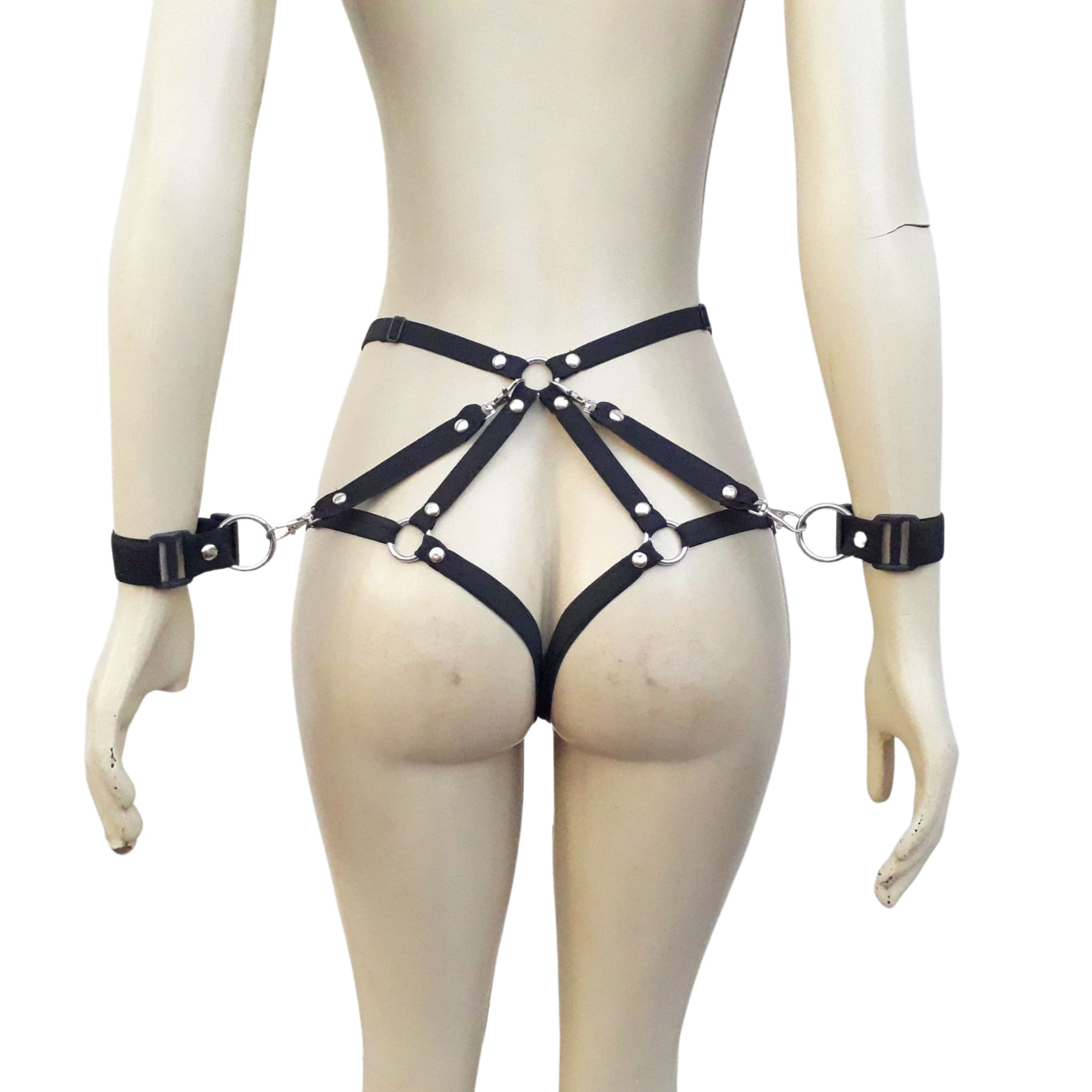 calcinha com algemas harness erotico - Harness e acessórios fetichista