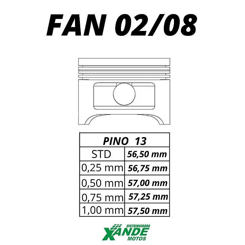 PISTAO KIT TITAN 125 20022004 / FAN 125 20052008 KMP 3,50