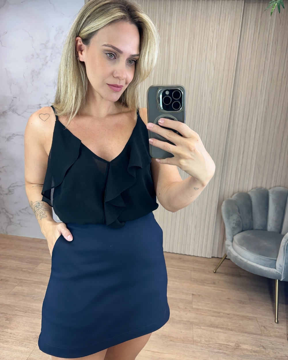 Alça Chiffon Jabots Donna Ritz - Albuquerque Boutique - Moda Feminina.