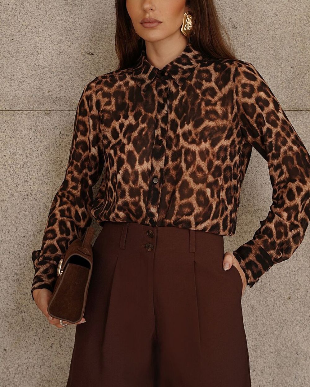 Camisa Animal Print Doce Flor - Albuquerque Boutique - Moda Feminina.