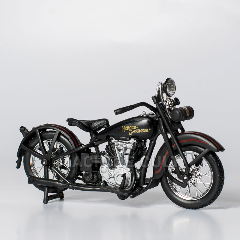 Harley Davidson 1928 JDH Twin Cam Modellmotorrad, 1:18, Schwarz, Ca. 13 Cm, Metall/Kunststoff – Mit Sockel