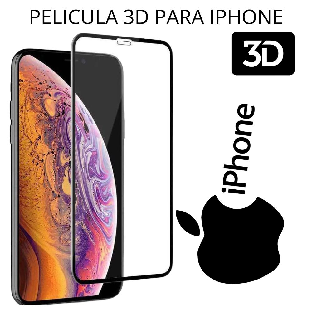 Pelicula 3D 9D Preta para Iphone 7 Plus - Beta Cabos Cell