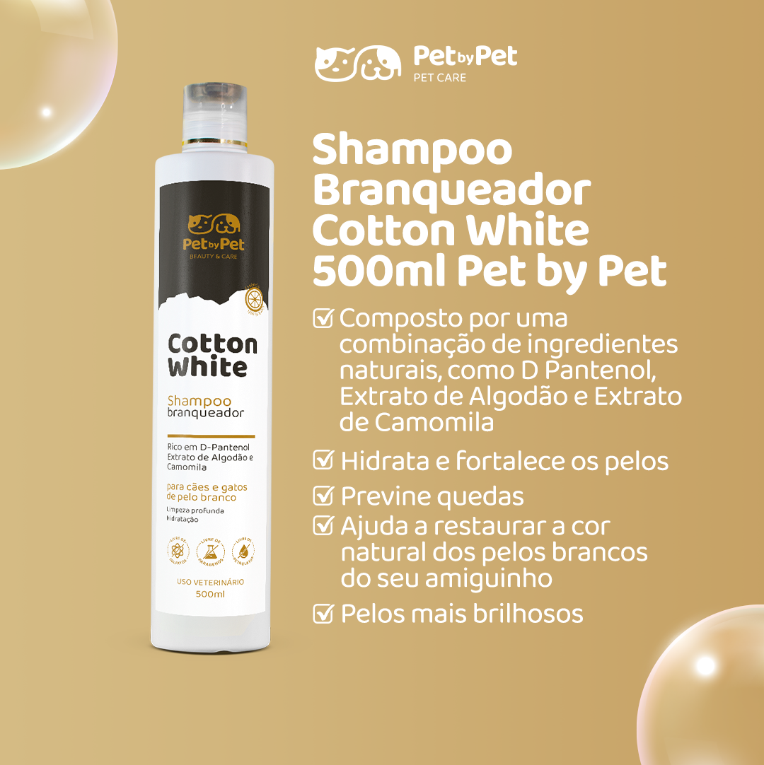 Shampoo Branqueador Cotton White 500ml Pet by Pet Pet By Pet Beauty