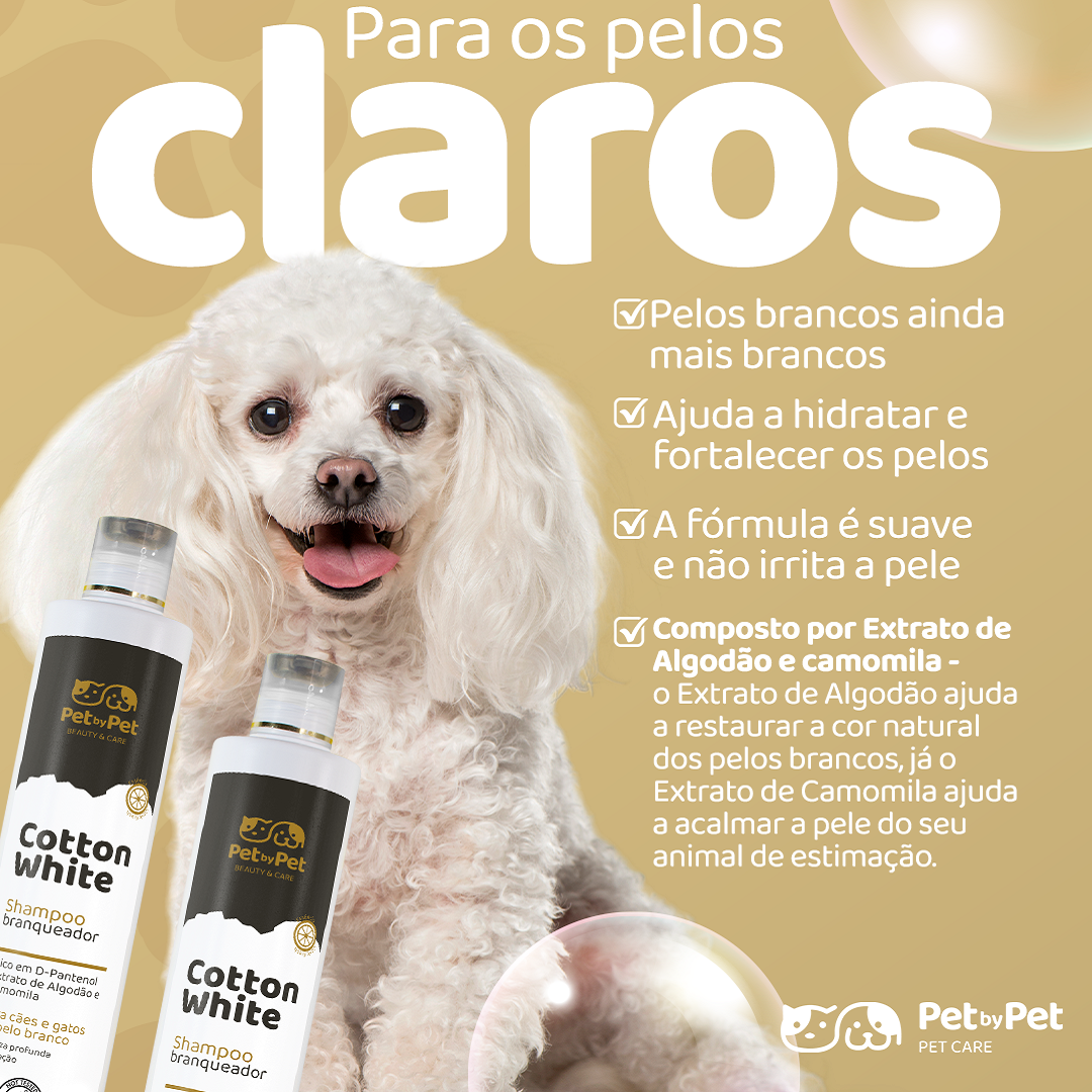 Shampoo Branqueador Cotton White 500ml Pet by Pet Pet By Pet Beauty