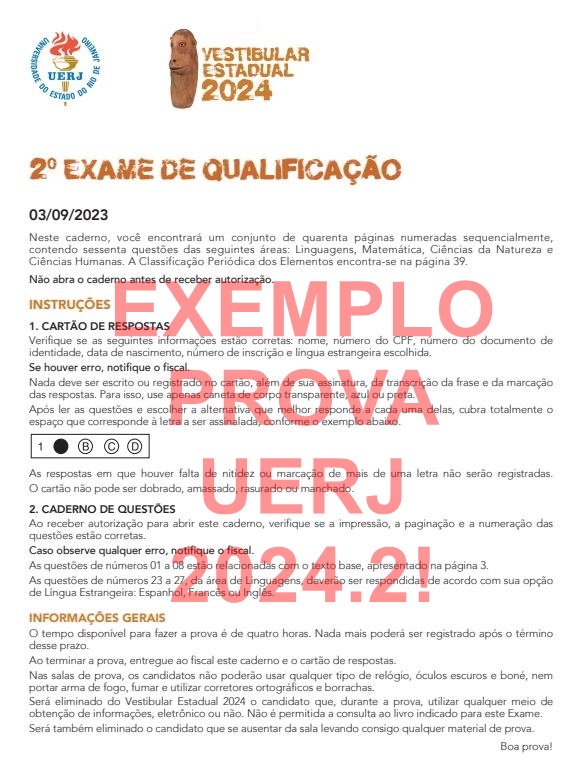 Uerj Provas 2019 a 2024 + Gabarito Comentado - https://www ...