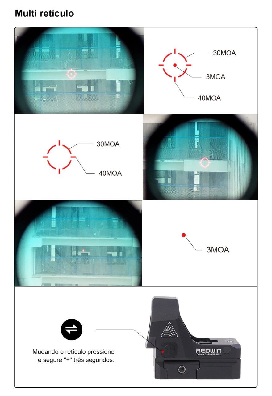 Red Dot - Red Win Cobra 1x26x22 Multi Retículo - 3D Shoot