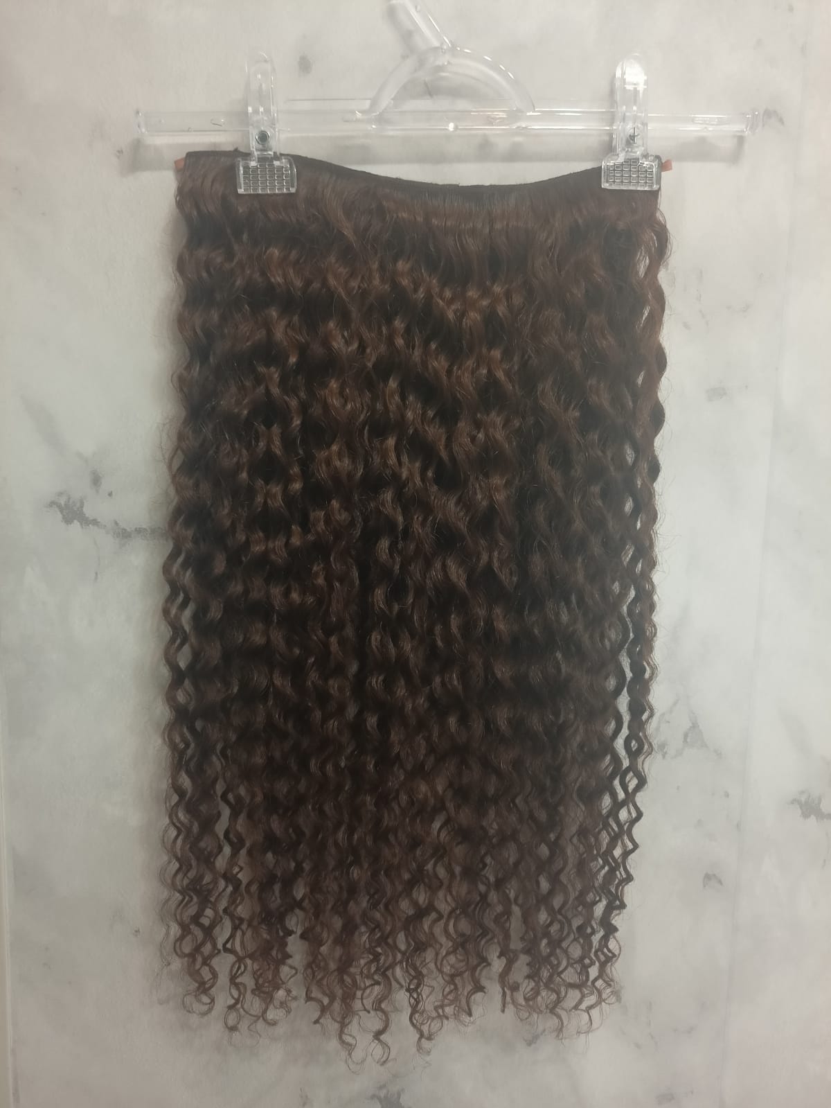 APLIQUE DE CABELO HUMANO CACHEADO 60CM TIC TAC E FIO INVISIVEL COR ...